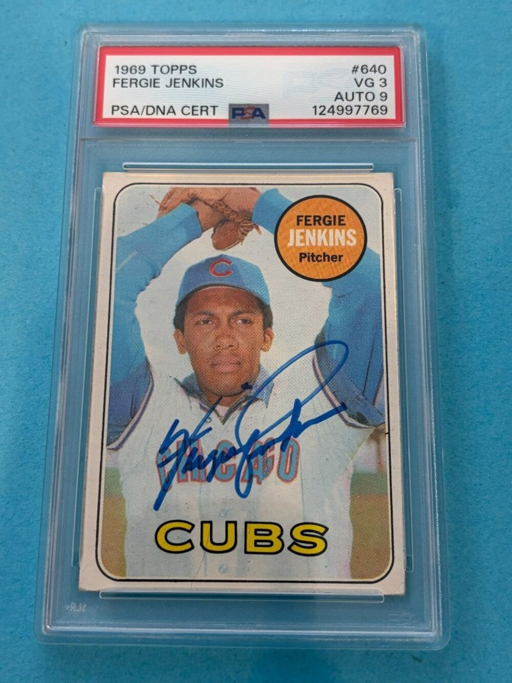 Fergie Jenkins 1969 Topps DNA Certified Low Pop PSA  9 #640 Chicago Cubs